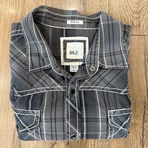 BKE Gray Plaid Men's Shirt